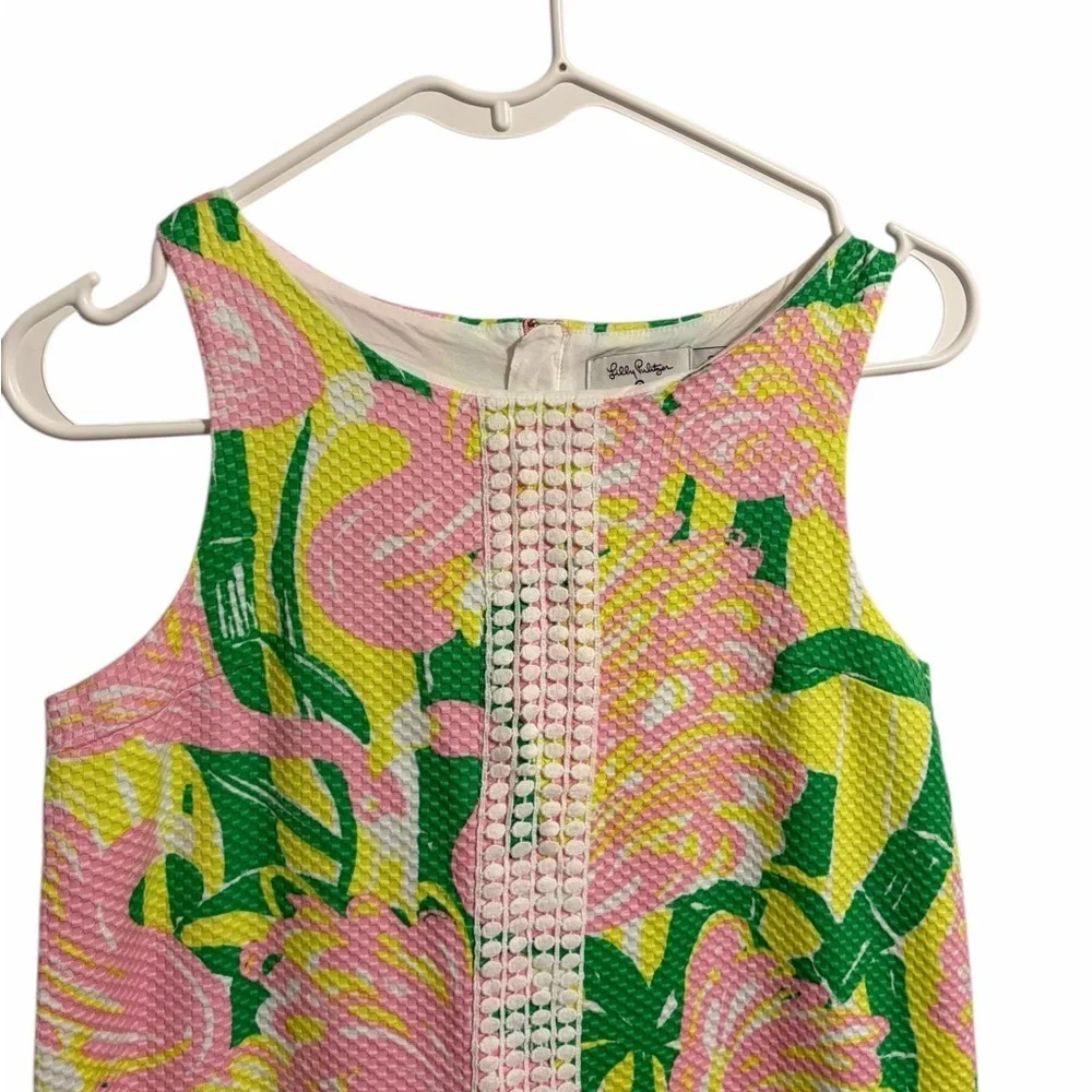 Lilly Pulitzer For Target Girl Yellow Pink Flamingo Print Dress Sleeveless 14/16